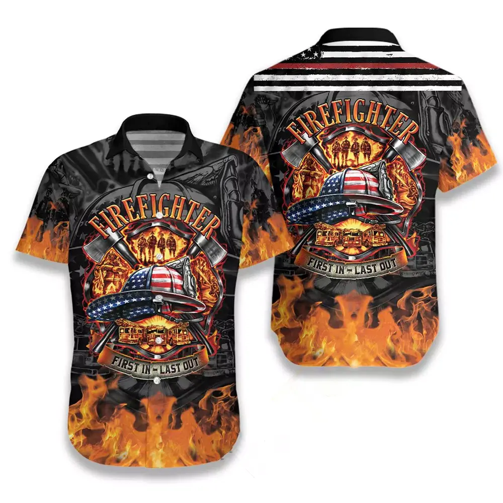 Firefighter Logo First In Last Out Hawaiian shirts