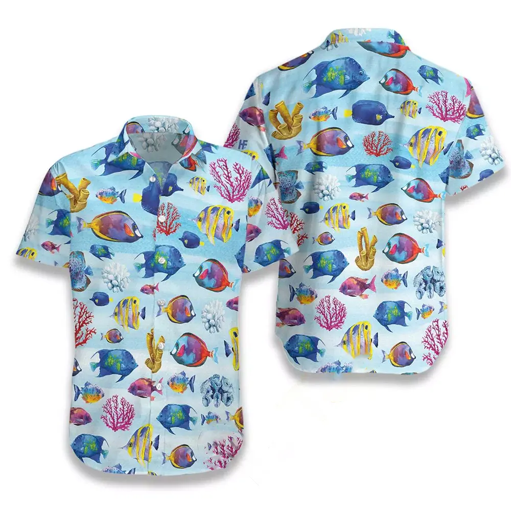 Fish And Corals Hawaiian shirts