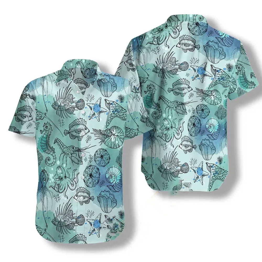 Fish And Deep Water Living Hawaiian shirts
