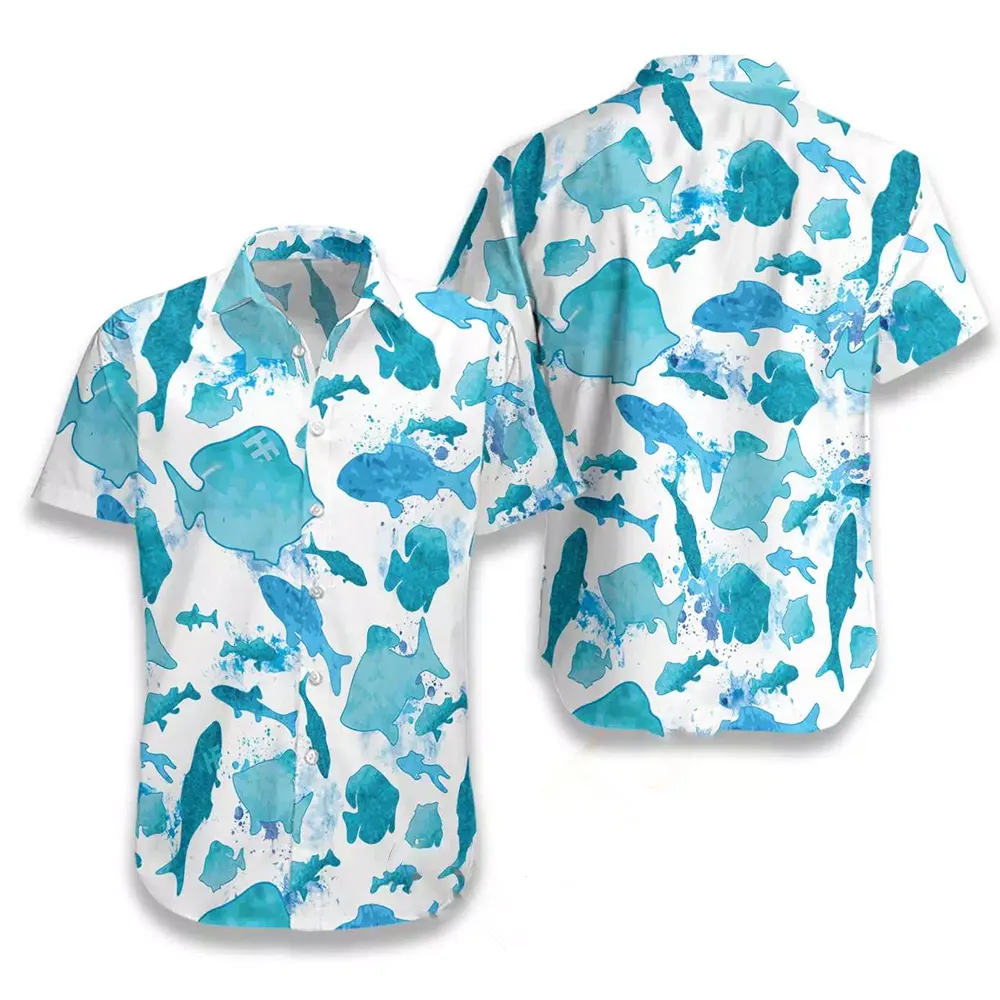 Fish Water Color Pattern Hawaiian shirts