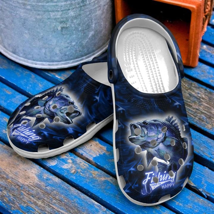Fishing Makes Me Happy Crocs Clog Shoes
