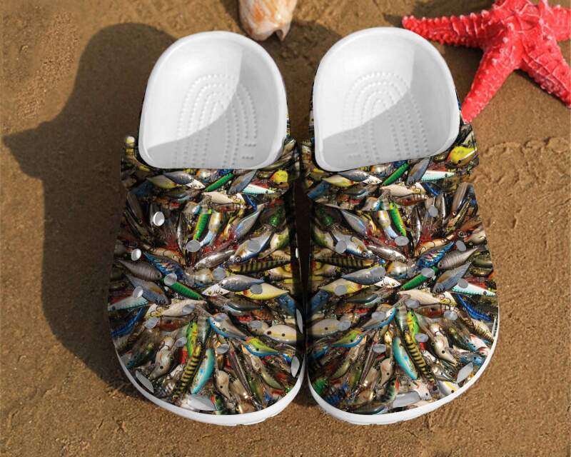Fishing Pattern Fisherman Gifts For Men Best Dad Gift Ideas Crocs Clog Shoes