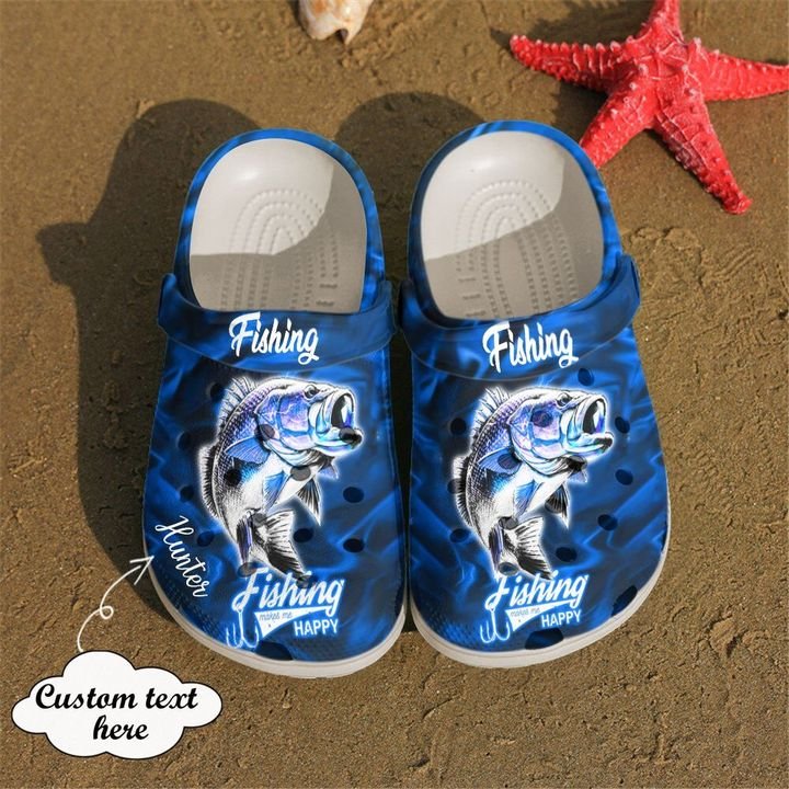 Fishing Personalized Blue Crocs Clog Shoes