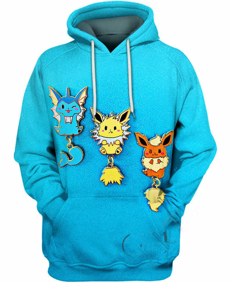 Flareon Vaporeon Jolteon Hoodie 3D