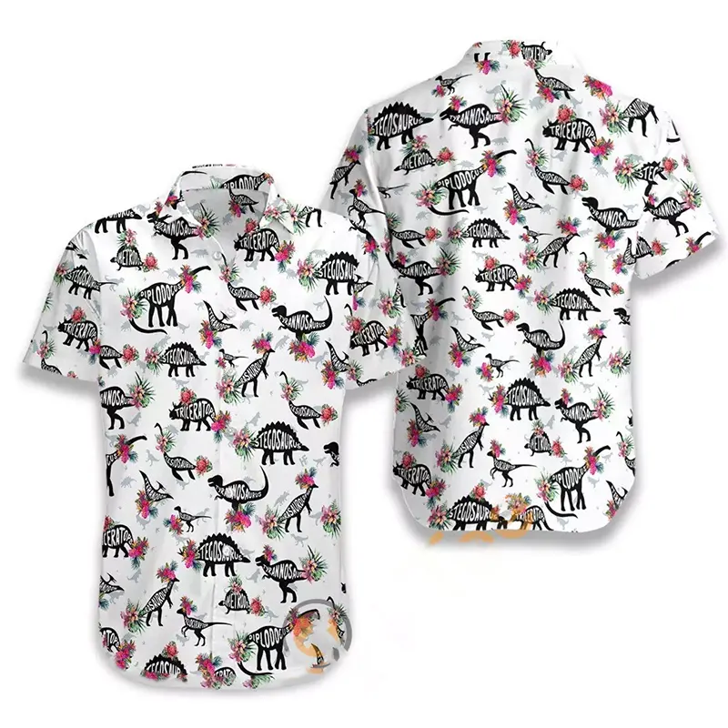 Floral Dinosour Hawaiian shirts