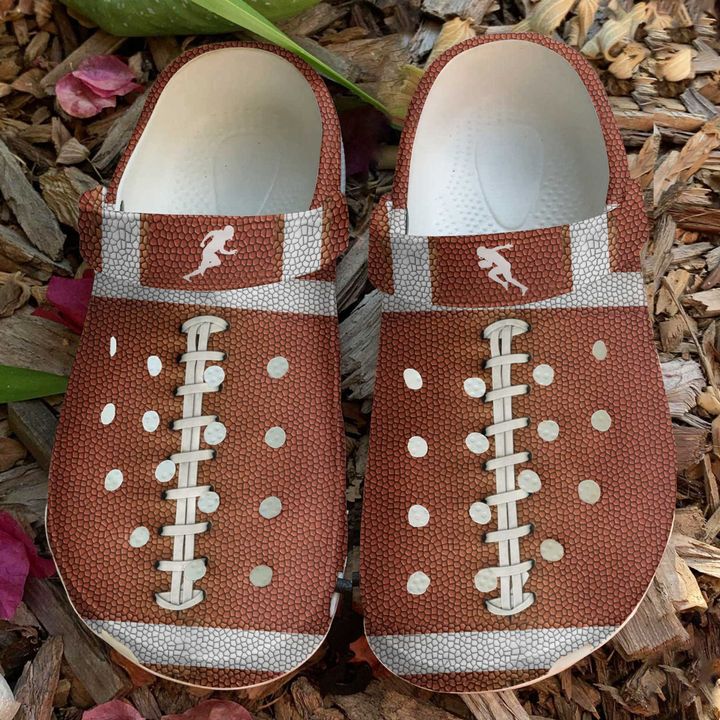Football Leather Ball Crocs Clog Shoes