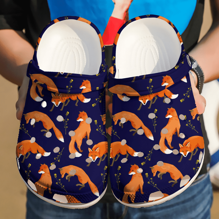 Fox Art Crocs Clog Shoes