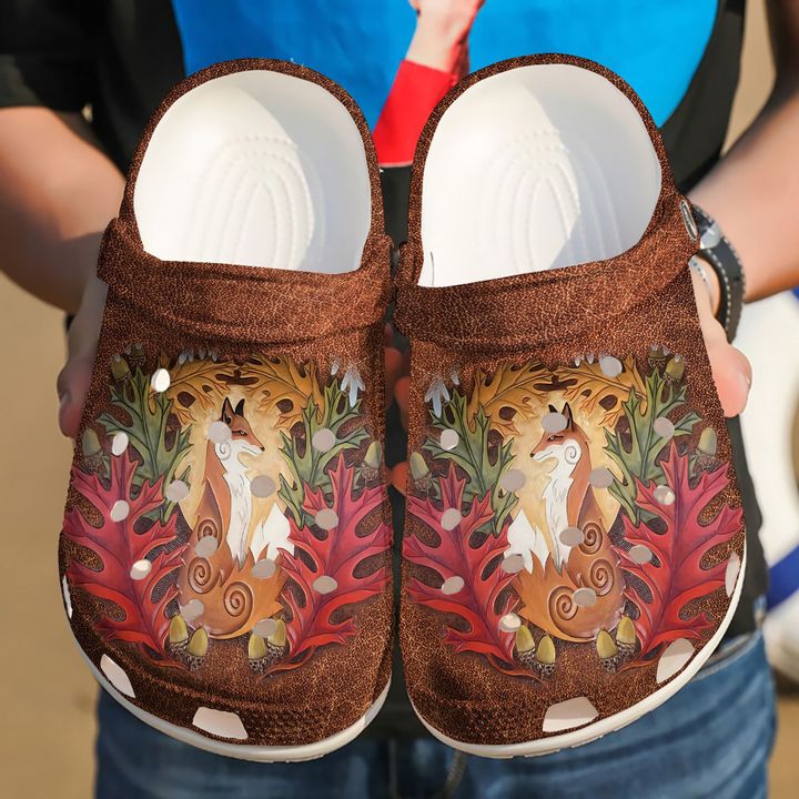 Fox Floral Crocs Clog Shoes