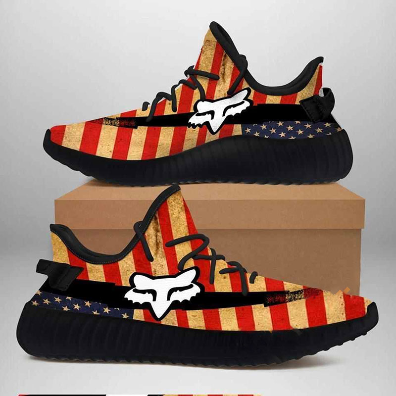 Fox Racing American Flag Custom Black Yeezy Boost