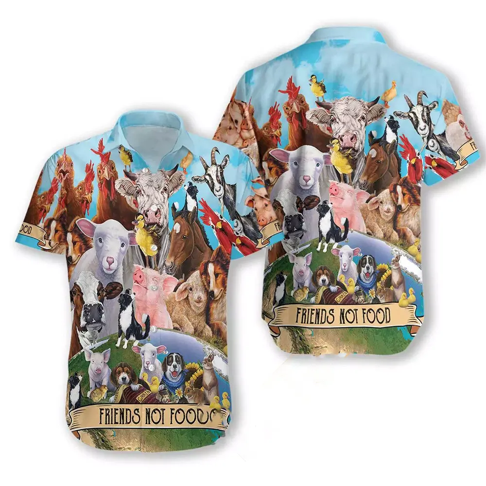 Friends Not Food Hawaiian shirts