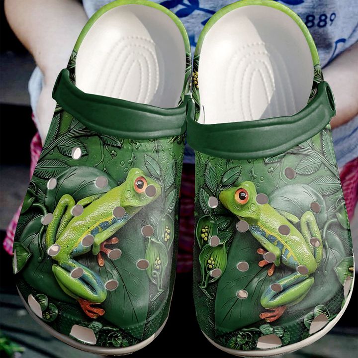 Frog Floral Crocs Clog Shoes