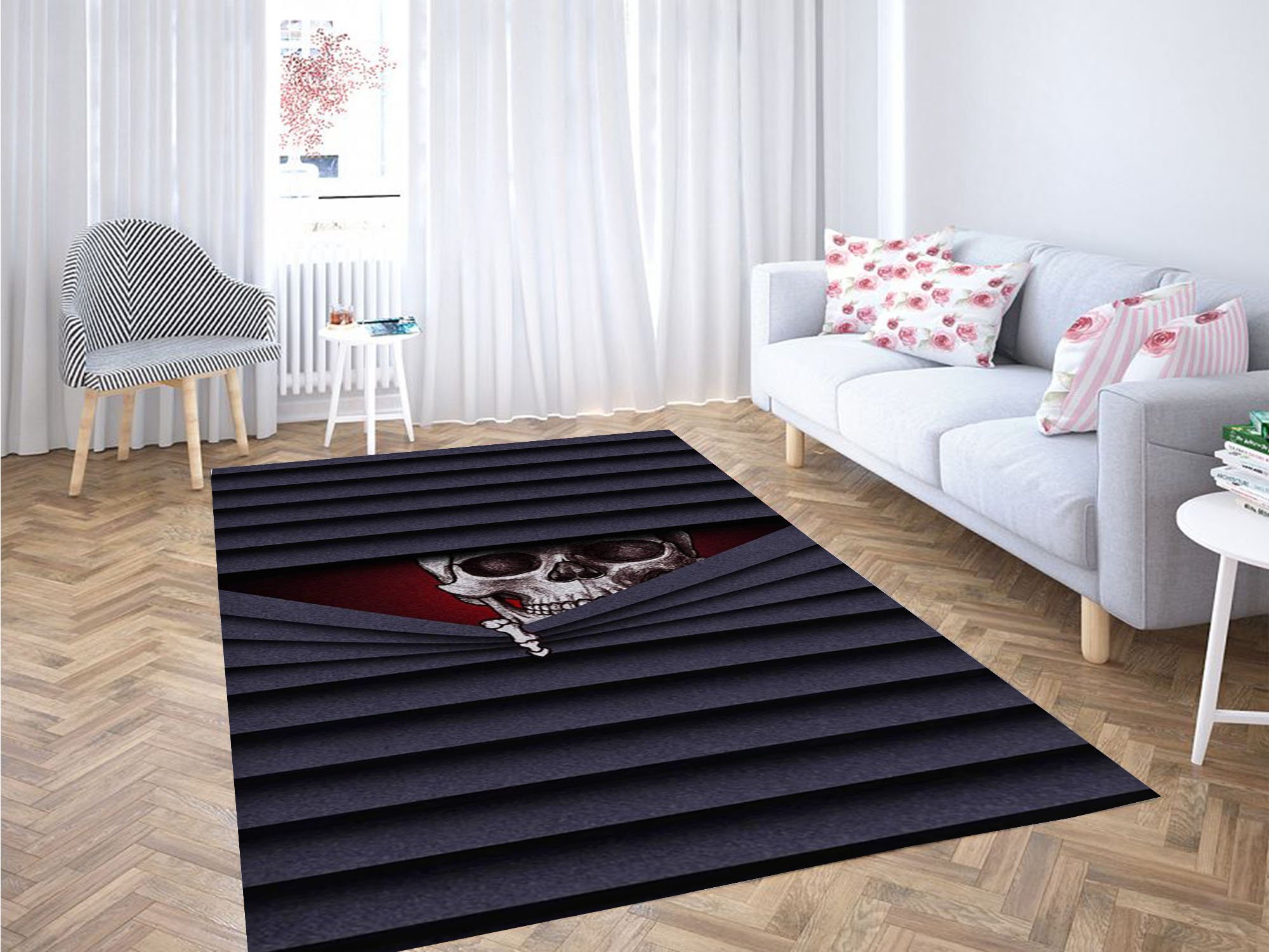 Funny Skull Wallpaper Carpet Rug
