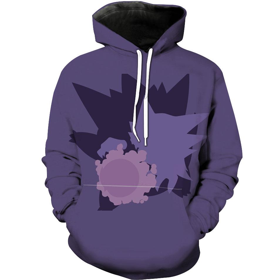 Gastly Gengar And Haunter Pokemon Hoodie 3D