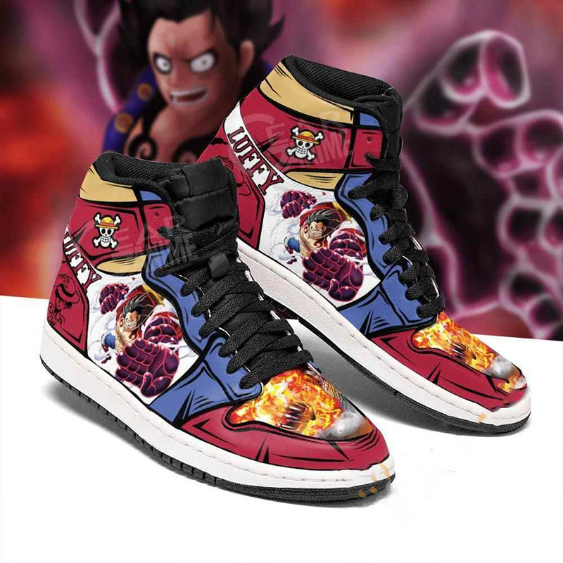 Gear Luffy Straw Hat Priates One Piece Sneakers Anime Air Jordan Shoes