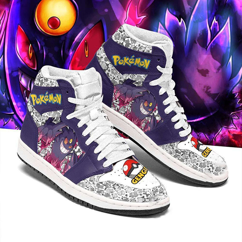 Gengar Anime Pokemon Personalized Custom Air Jordan Shoes