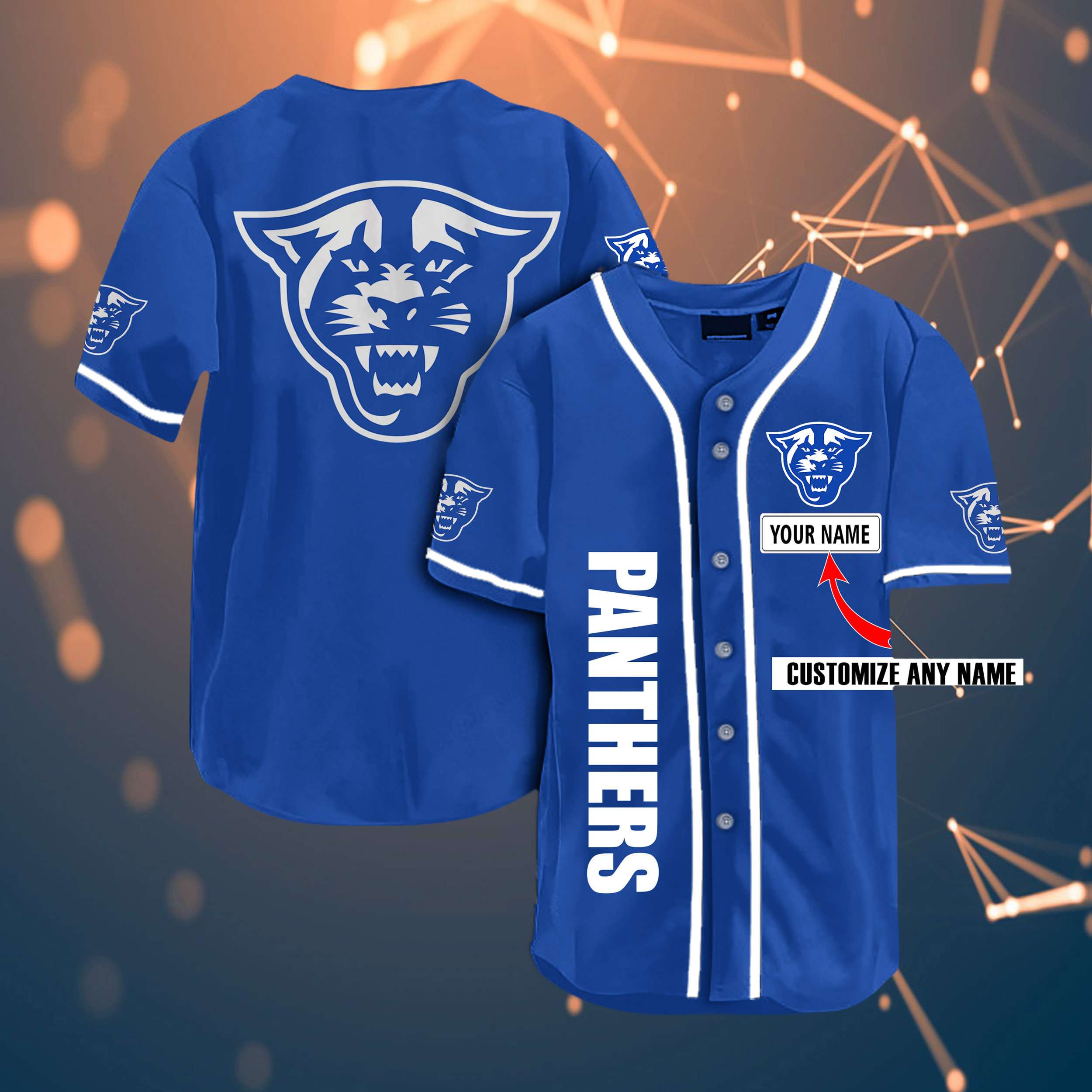 Georgia State Panthers Personalized Name Ncaa Fans Team 3d Customization Gifts Baseball Jersey