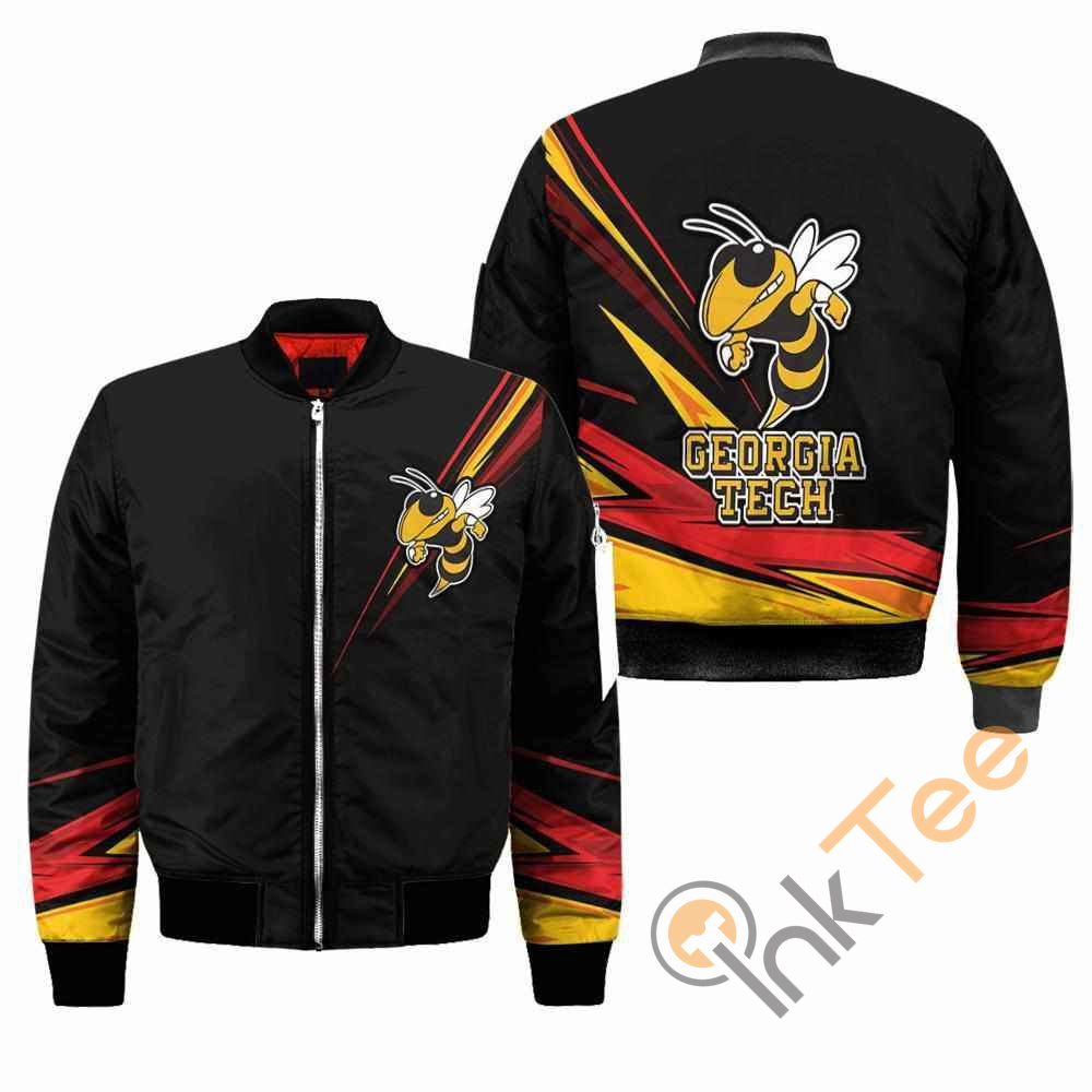 Georgia Tech Yellow Jackets NCAA Black Apparel Best Christmas Gift For Fans Bomber Jacket