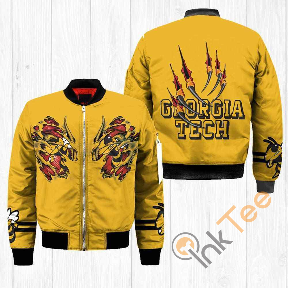 Georgia Tech Yellow Jackets NCAA Claws Apparel Best Christmas Gift For Fans Bomber Jacket