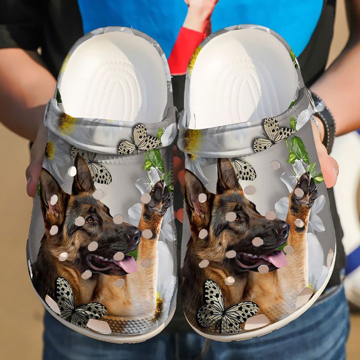 German Shepherd Daisy Crocs Clog Shoes