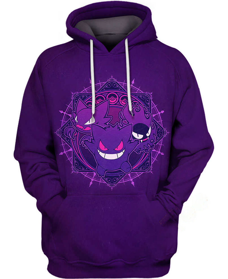 Ghost Type Pokemon Hoodie 3D