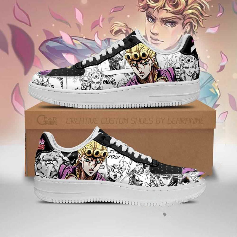 Giorno Giovanna Manga Style Jojo’s Anime Nike Air Force Shoes