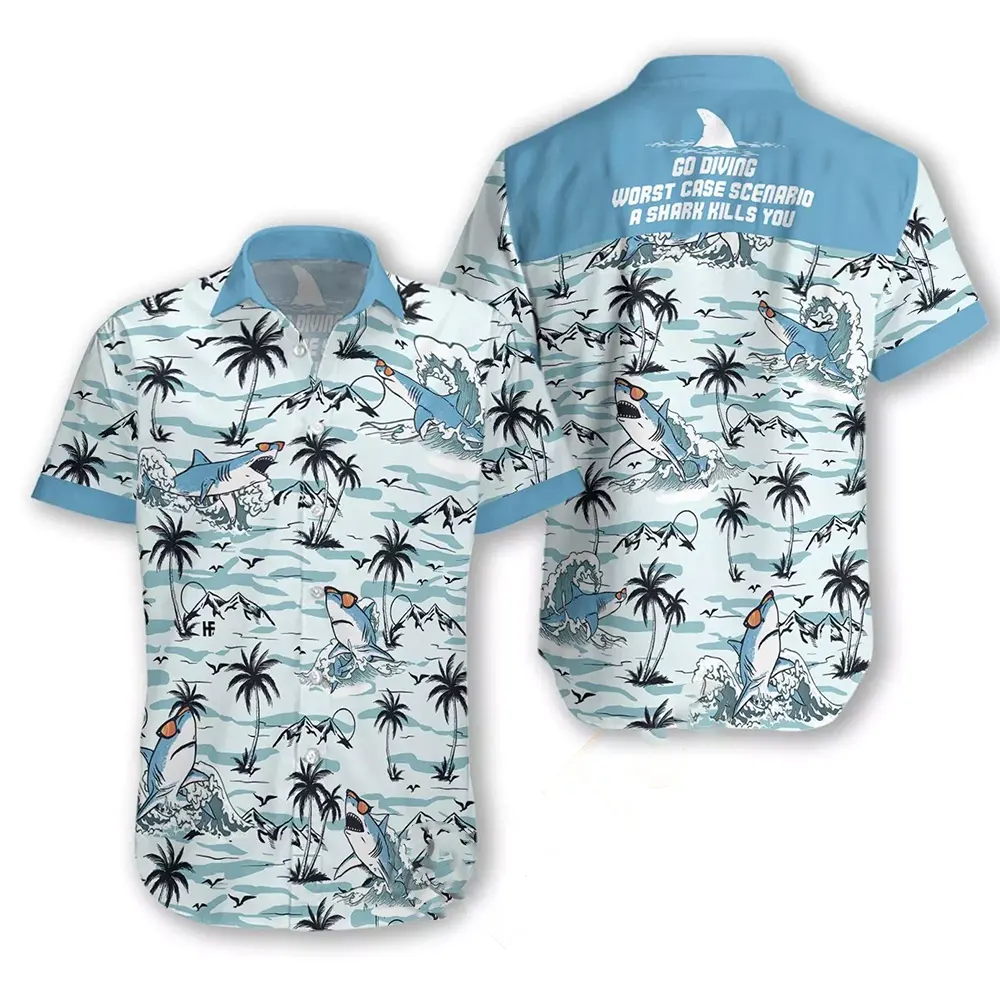 Go Diving Worst Case Scenario A Shark Kills You Hawaiian shirts