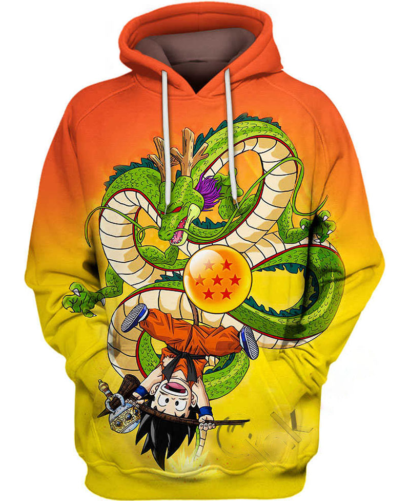 Goku Kid With Shenron Hoodie 3D