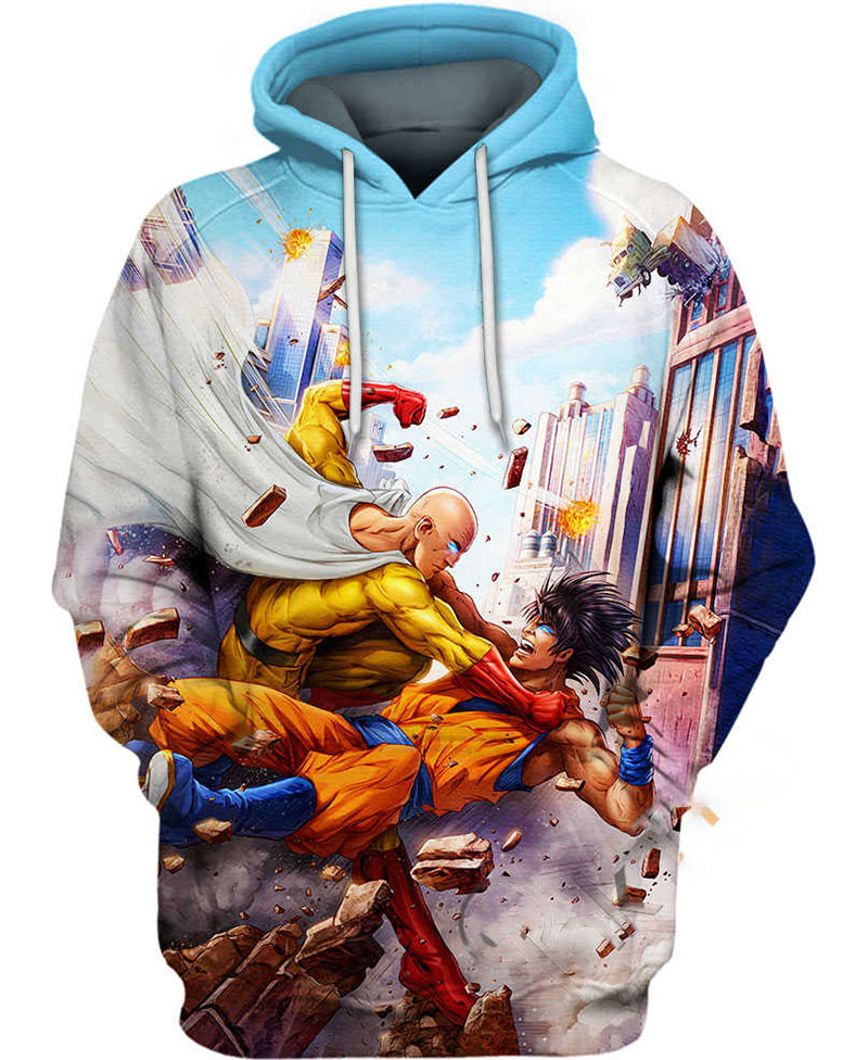 Goku Vs Saitama Hoodie 3D