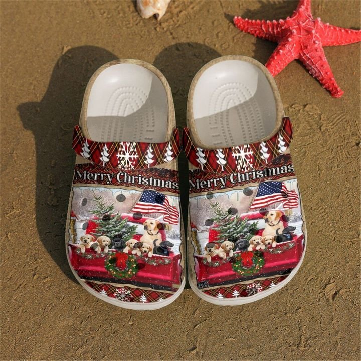Golden Retriever Merry Christmas Crocs Clog Shoes