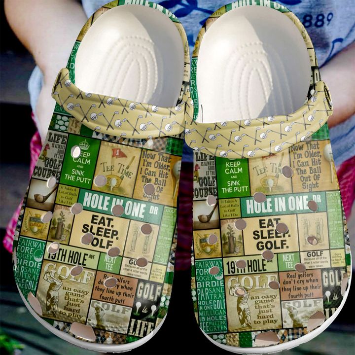 Golf Eat Sleep Crocs Clog Shoes