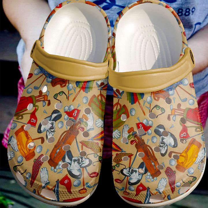 Golf Pattern Crocs Clog Shoes