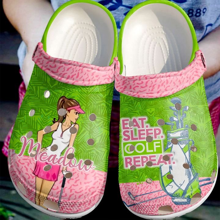 Golf Personalized Eat Sleep Crocs Clog Shoes