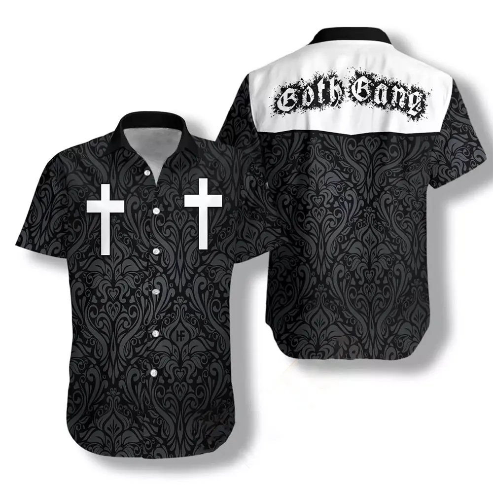 Goth Gang Cross Hawaiian shirts