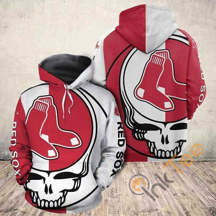 Grateful Dead Skull Boston Red Sox Hoodie 3d