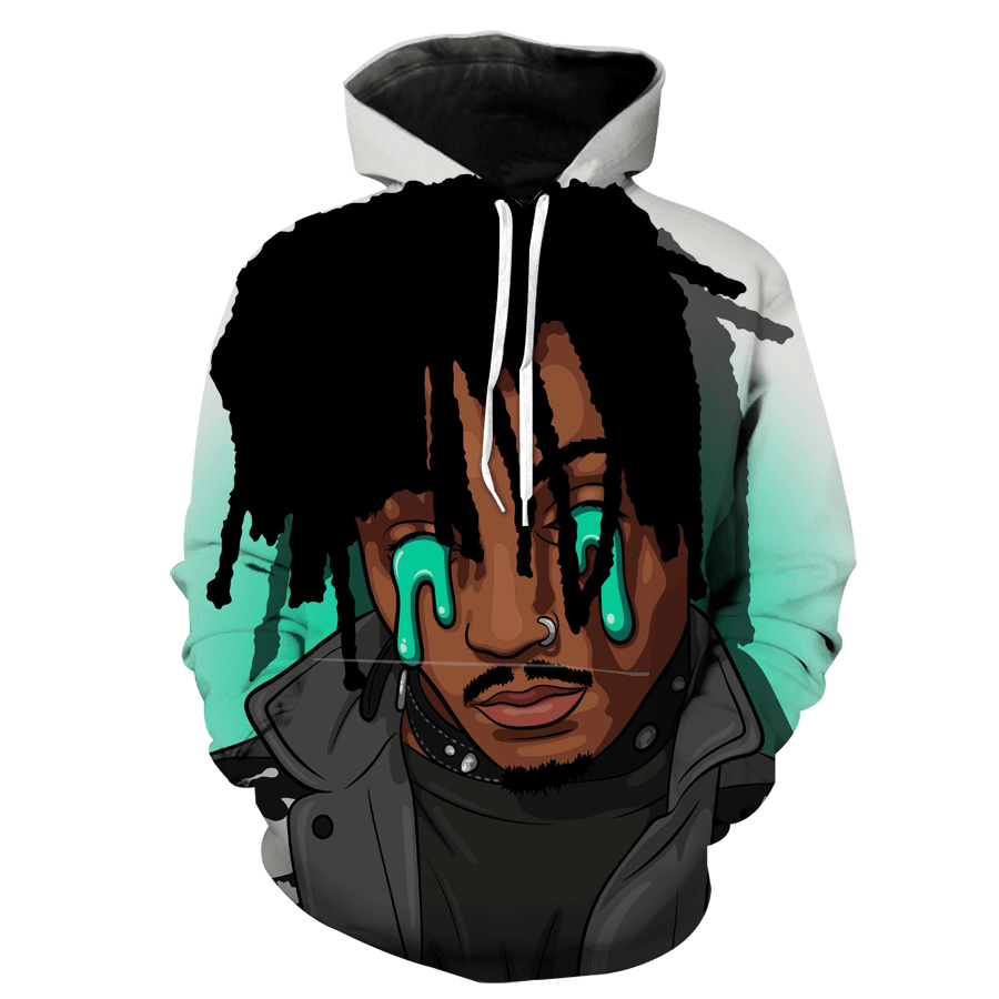 Green Juice Wrld Style Hip Hop Style Hoodie 3D