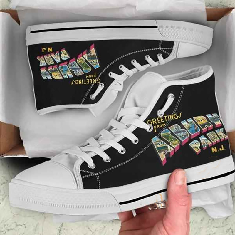 Greetings From Asbury Park Nj High Top Shoes