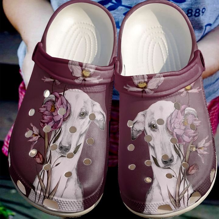 Greyhound Floral Crocs Clog Shoes