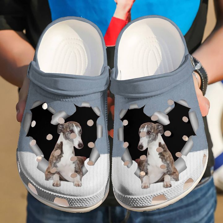 Greyhound Paper Heart Crocs Clog Shoes