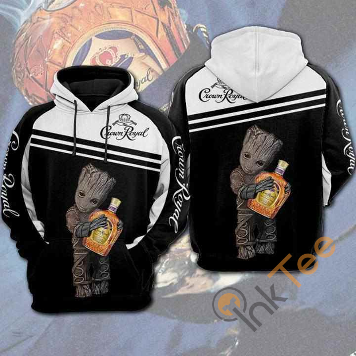 Groot Hug Crown Royal Wine Bottle Hoodie 3d