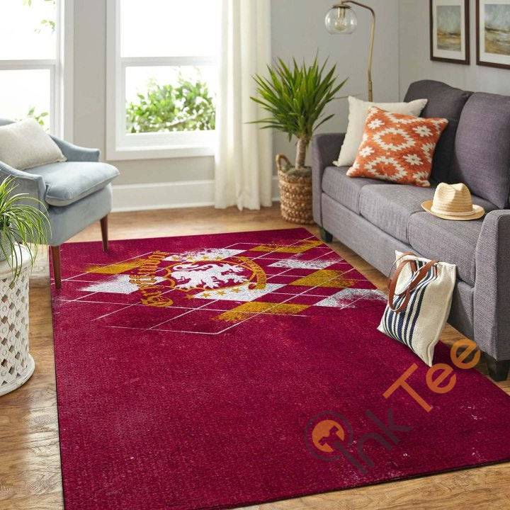 Gryffindor Logo Red Back Ground Living Room Carpet Floor Decor Beautiful Gift For Harry Potter’s Fan Potter Rug
