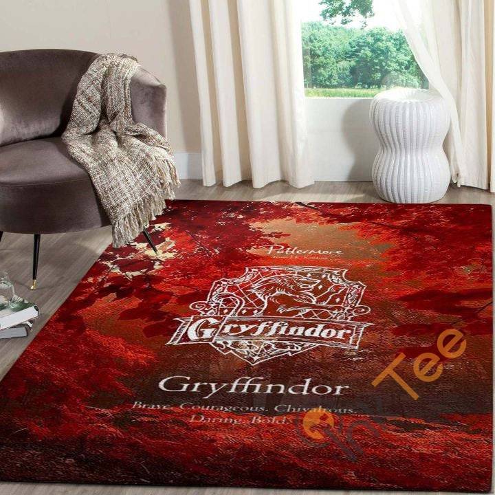Gryffindor-brave Courageous Chivalrous Daring Bold Living Room Carpet Floor Decor Gift For Harry Potter’s Fan Potter Rug