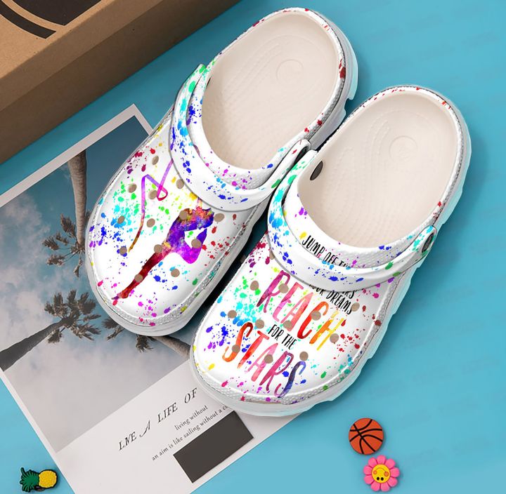 Gymnastics Reach For The Stars Crocs Clog Shoes