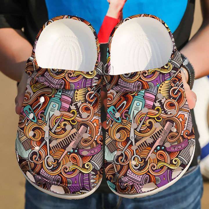 Hairstylist Doodles Crocs Clog Shoes