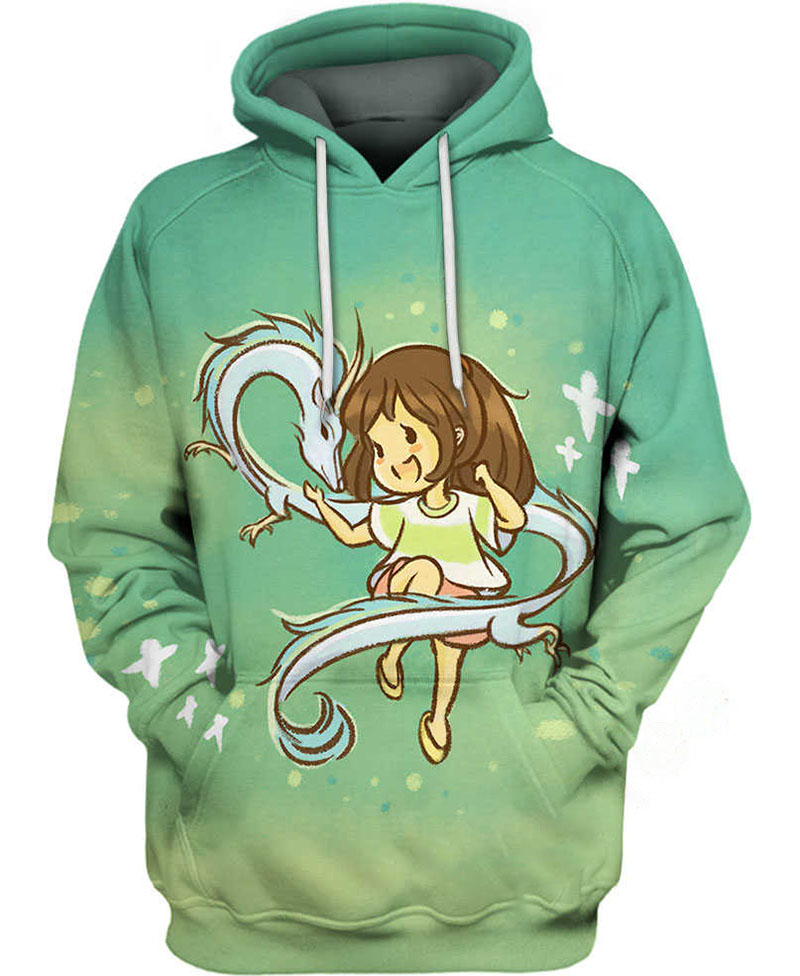 Haku And Chihiro Chibi Hoodie 3D