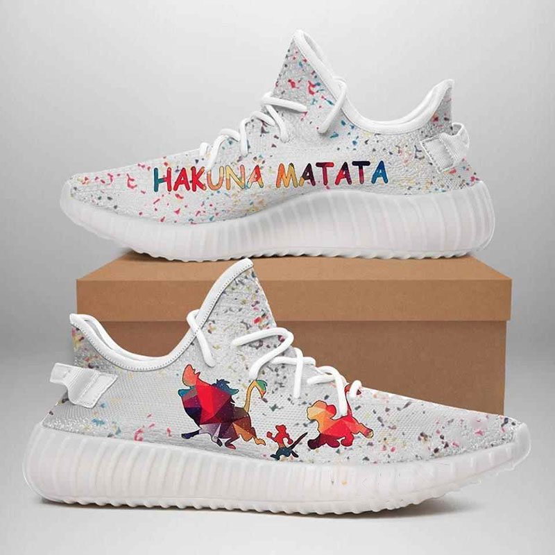 Hakuna Matata Lion King Custom White Yeezy Boost