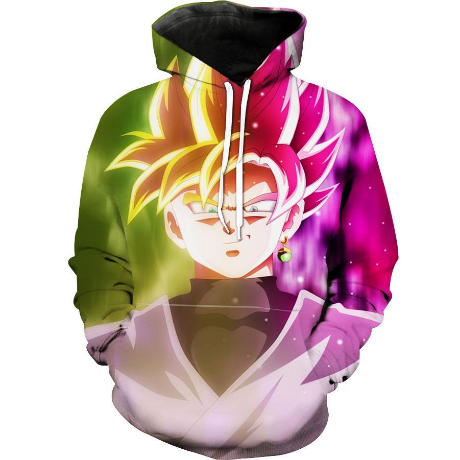 Half Color Dragon Ball Goku Black Dragon Ball Super Hoodie 3D