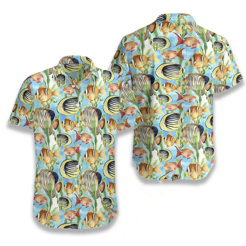 Hand Painted Tropic Fish Hawaiian shirts