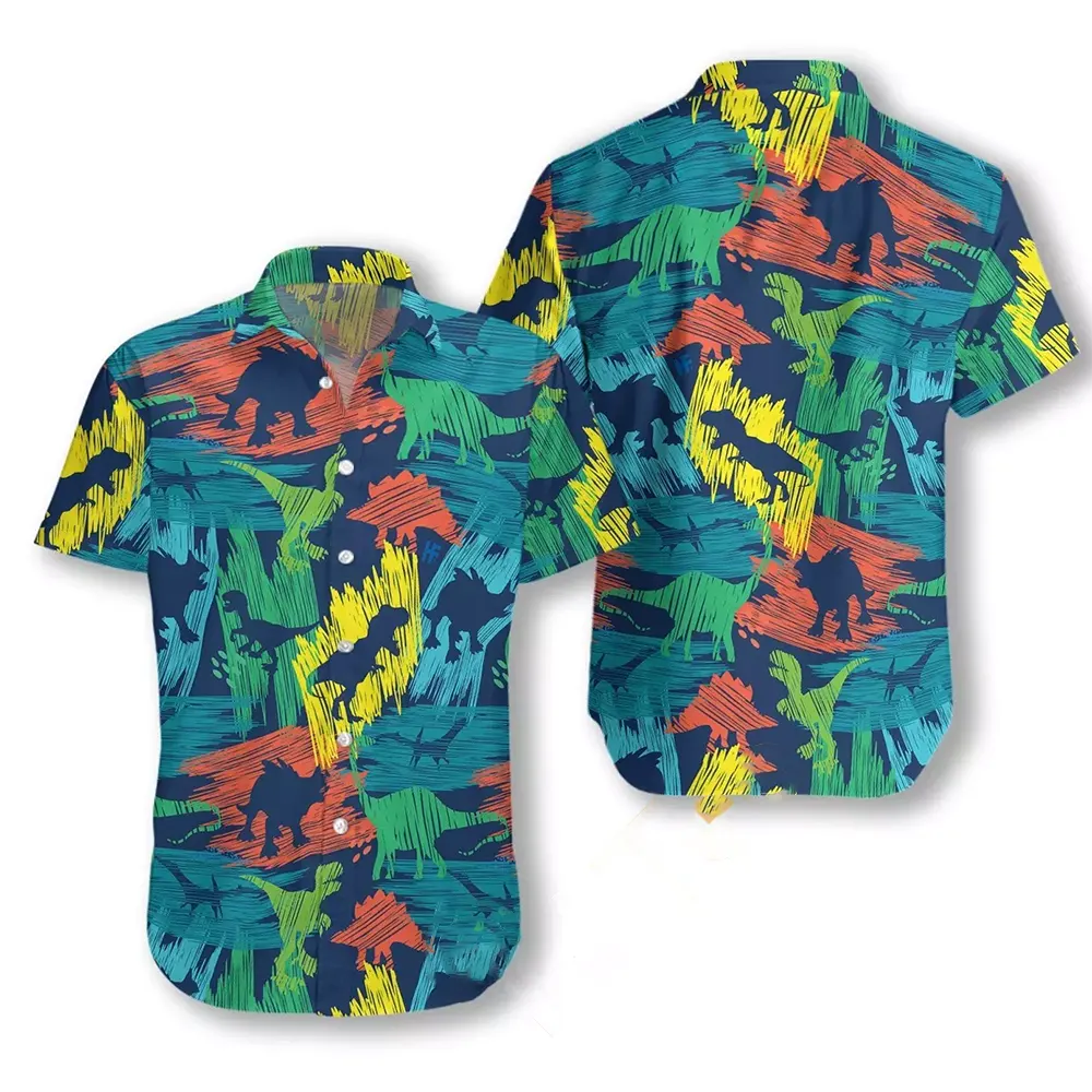 Hand-drawn Color Plates Hawaiian shirts