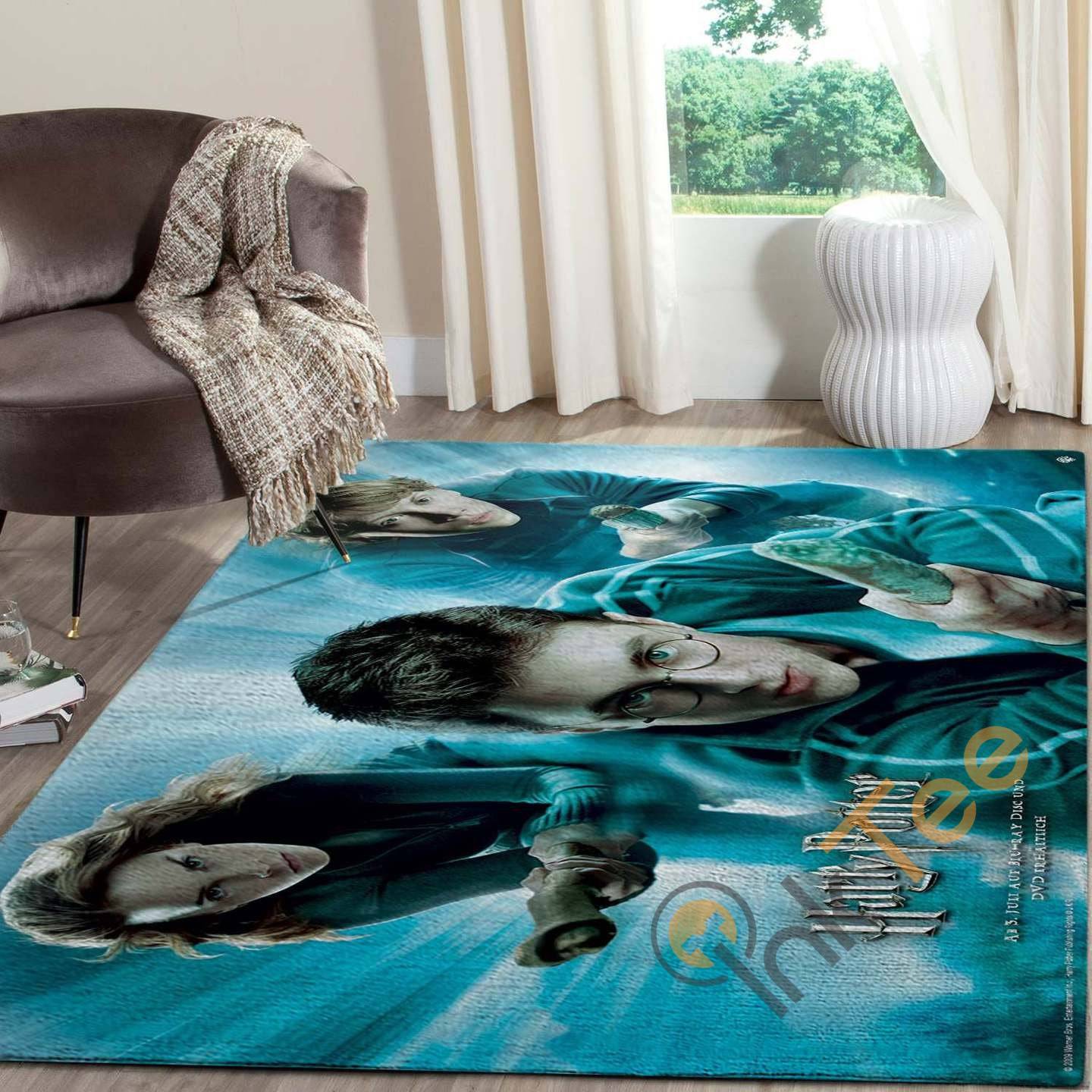 Harry Potter And Magic Flying Broomstick Living Room Floor Decor Gift For Potter’s Fan Rug