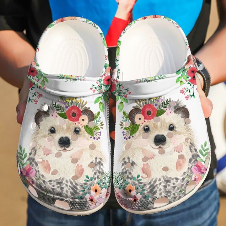 Hedgehog Floral Crocs Clog Shoes